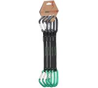 FIXE - Pack 4 Cinta Exprés Puput Wire para Escalada Deportiva y Vías Largas - Ligereza Extrema y Mosquetones Wire - Aluminio 7075 - Poliamida - Color Gris/Verde (24 cm)