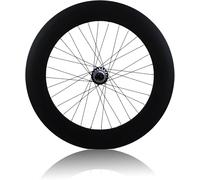 Fixed Gear 700C Wheelset 17 Teeth 32 Spoke V Brake 100mm/120mm Track Bike Wheels Fixie Single Speed Bikes Front and Rear Wheel For 23C Height 40/90mm(Rear,90mm)
