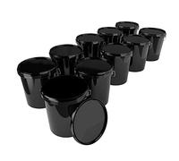FixedByU con Tapa 16 litros Negro hermético y Estable Cubo vacío con Mango y Tapa de Cierre para Productos químicos de Alimentos Pintura de Pared detergente Adhesivo 10 Piezas