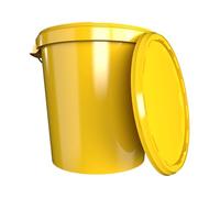 FixedByU Cubo de 30 litros amarillo hermético con tapa apilable Polipropileno (PP) Contenedor para alimentos