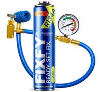 FIXFY 3 en 1 - Repuesto para refrigerante R134a con aceite y sellador - Kit de manguera y manómetro 500 ml para autoinflar el aire acondicionado en coches 1995-2016