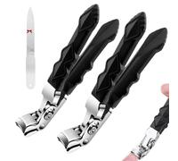 Fixhoo Orthoclip, Fixhoo Ortho Clip, Wide Jaw Opening Anti-Splash Slanted Nail Clipper, Long Handled Toenail Ergonomic Curved Toenail Clippers for Seniors Thick Toenails (2pcs)