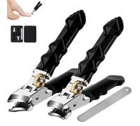 Fixhoo Orthoclip Nail Clippers,goredny Orthoclip,fixhoo Nail Clippers, Ortho Clip,Orthoclip Slanted,Splash-Proof, for Thick Nails for Seniors, 180° Wide-Mouth Bite, Easy To Clean-2pcs