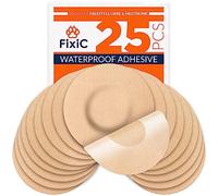 Fixic - Lote de 25 parches adhesivos para sensor Freestyle, sin pegamento en el centro, papel precortado, color canela, larga duración, adecuado para sensores Libre, Enlite, Guardian