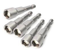 Fixinus Juego de 5 llaves de vaso magnéticas de 10 mm, 1/4 pulgadas hexagonales de 1/4 pulgadas, adaptador de tuerca, hexágono interior métrico para taladro o atornillador inalámbrico, 65 mm de