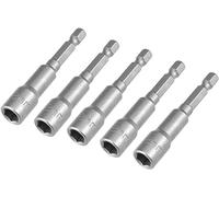 Fixinus Juego de 5 llaves de vaso magnéticas de 8 mm, 1/4 pulgadas hexagonales de 1/4 pulgadas, adaptador de tuerca, hexágono interior métrico para taladro o atornillador inalámbrico, 65 mm de