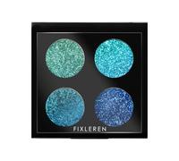 Fixleren Paleta de sombras de ojos con purpurina, 4 colores, altamente pigmentada, resistente al agua, resaltada sombra de ojos (3 colores de combinación)
