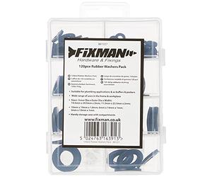 Fixman 961227 - Pack de 120 arandelas (goma de caucho) color negro