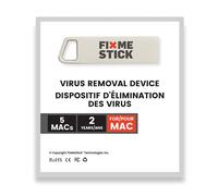 FixMeStick Stick de eliminación de virus informáticos para Mac de Apple, uso ilimitado en hasta 5 portátiles Apple o sobremesas durante 2 años, funciona con tu antivirus