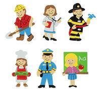 Fixo 68016400 Set de Figuras de Goma Eva Adhesivas 3D, Profesiones, 12 x 17.5 cm