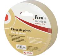 FIXO Bricodeco | Cinta de Pintor 25mmx45m | Perfecta Cinta Fina de Carrocero para Enmascarar Trabajos de Pintura | No Deja Residuos | Apto para Todo Tipo de Pinturas | Libre de Disolventes