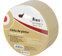 FIXO Bricodeco | Cinta de Pintor 48mmx45m | Perfecta Cinta Ancha de Carrocero para Enmascarar Trabajos de Pintura | No Deja Residuos | Apto para Todo Tipo de Pinturas | Libre de Disolventes