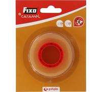 Fixo Caramel - Cinta Adhesiva Transparente 19mmx33m, Gran Adhesión y Resistencia, Fácil Corte, No Necesita Tijeras, Perfecta para Proteger tu Material Escolar y Envolver Regalos