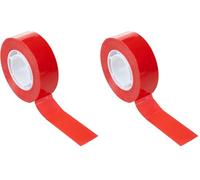 FIXO Color - Cinta Adhesiva Colores, Rojo Opaco, 19mmx33mm, Fácil de Cortar con Manos, Acabado Brillo, Perfecta para Manualidades Escolares, Decoraciones o Regalos (Paquete de 2)