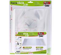 Fixo Cover- Blister de 5 Forra Fáciles Eco para Libros, 300 x 520 mm, Dispone de Solapa Ajustable y Reposicionable, Polipropileno 70 Micras, Reciclable, Protege tus Libros Escolares Todo el Año