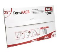 Fixo Cover - Pack 25 Forros Libros Ajustables 22 x 43 cm, PVC 130µ | Sistema Forrafácil de Fixo para Forrar Libros en 3 Pasos, Transparente, Solapa Ajustable y Reposicionable, Libros Pequeños