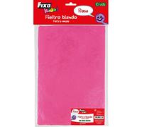 Fixo Kids 40054. Bolsa de 10 Unidades de Fieltro de Color Rosa de 20x30cm, Grosor 1,75mm