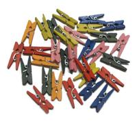 Fixo kids 68005900. paquete de 30 pinzas de madera pequeñas, surtido
