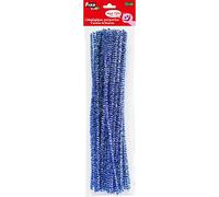 Fixo Kids 68014100. Pack de 50 Limpiapipas Brillantes Color Azul-Plata Para Manualidades, 6mm Diámetro, 30cm de Largo
