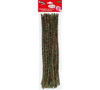 Fixo Kids 68014300. Pack de 50 Limpiapipas Brillantes Color Verde-Rojo Para Manualidades, 6mm Diámetro, 30cm de Largo