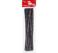Fixo Kids 68014400. Pack de 50 Limpiapipas Brillantes Color Azul-Oro Para Manualidades, 6mm Diámetro, 30cm de Largo