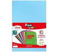 Fixo Kids | Bolsa Goma EVA Grande Azul Cielo | 10 Láminas 40x60 cm | Grosor: 2mm | Ligeras y Flexibles | Perfectas para Manualidades Escolares, Disfraces y Decoraciones