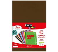 Fixo Kids | Bolsa Goma EVA Grande Marrón | 10 Láminas 40x60 cm | Grosor: 2mm | Ligeras y Flexibles | Perfectas para Manualidades Escolares, Disfraces y Decoraciones