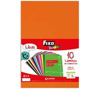 Bolsa 10 Láminas Goma Eva Lisa 40 X 60 Cm 2 mm Naranja Fixo Kids