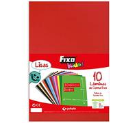 Fixo Kids | Bolsa Goma EVA Grande Rojo | 10 Láminas 40x60 cm | Grosor: 2mm | Ligeras y Flexibles | Perfectas para Manualidades Escolares, Disfraces y Decoraciones