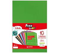 Fixo Kids | Bolsa Goma EVA Grande Verde Claro | 10 Láminas 40x60 cm | Grosor: 2mm | Ligeras y Flexibles | Perfectas para Manualidades Escolares, Disfraces y Decoraciones