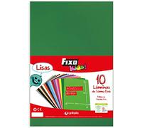Fixo Kids | Bolsa Goma EVA Grande Verde Oscuro | 10 Láminas 40x60 cm | Grosor: 2mm | Ligeras y Flexibles | Perfectas para Manualidades Escolares, Disfraces y Decoraciones