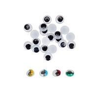 Fixo Kids - Pack de 30 Ojos Móviles Adhesivos, Redondos, Color Negro, 15mm, Perfectos para Manualidades Escolares