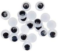 Fixo Kids - Pack de 70 Ojos Móviles Adhesivos, Redondos, Color Negro, 8mm, Perfectos para Manualidades Escolares