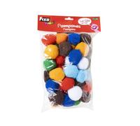 Fixo Kids Set de 52 Pompones Manualidades Grandes | 5 cm Diámetro | Colores Surtidos | Material de Manualidades Perfecto para Actividades Escolares con Niños