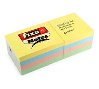 Fixo Notes 65005390. Pack de 12 Blocs de 100 Hojas de Notas Adhesivas, 38x51mm, Colores Pastel