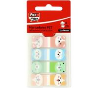 Fixo Notes, Marcadores Adhesivos Animales PET, 4 Colores, Dispone de Dispensador, 15x44mm, Bloques de 20 Hojas, Permiten Escritura, Reposicionables, Resistentes al Agua, Material Escolar
