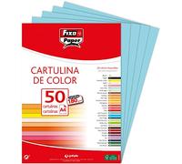 Fixo Paper 11110336 - Paquete de 50 cartulinas azules - cartulina azul turquesa A4, 180g