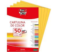 Fixo Paper 11110360 - Paquete de cartulinas A4 - 50 unidades color amarillo canario, 180g
