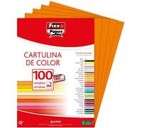 Fixo Paper 11110452 - Paquete de cartulinas A4 - 100 unidades color naranja, 180g
