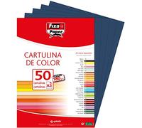 Fixo Paper 11120334 - Paquete de cartulinas A3 - 50 unidades, cartulina azul marino, 180g
