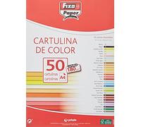Fixo Paper - Paquete de 50 Cartulinas Blancas, Tamaño A4, 180 Gramos