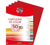 Fixo Paper - Paquete de cartulinas A4 - 50 unidades color rojo carmín, 180g