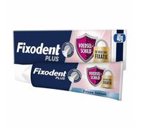 Fixodent - Crema adhesiva Plus, 40 g | Aroma Fresco, Barrera antipartículas, para prótesis totales y parciales