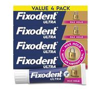 Fixodent Ultra Max Hold Secure - Crema adhesiva para prótesis completas y parciales, 2.2 onzas (paquete de 4)