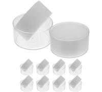 FIXOSHEE 10 Esponjas Humectantes para Dedos de Oficina, Transparentes y Redondas, Base de Plástico, Accesorio para Contar, Herramienta Práctica para Cajeros y Auxiliares de Contabilidad