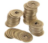 FIXOSHEE 100piezas Monedas De Feng Shui Chinas De Monedas De Adivinación para Suerte Prosperidad y Protección Amuleto para Atraer Dinero Estilo Retro Aleatorio