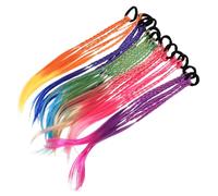 FIXOSHEE 12 Extensiones de Cabello Trenzado Bandas Elásticas Accesorios para Trenzas Multicolor Brillo Postizos para Cosplay y Carnaval 6 Colores 12 Piezas