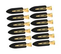 FIXOSHEE 12 piezas Pinzas para Pelo Sin Doblado Sin Clips Pequeños para Mujer para Flequillo Maquillaje Color Negro Dorado Lux