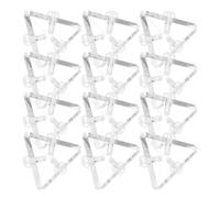 FIXOSHEE 12 Piezas Soportes Esquina Acrílicos Transparentes Escuadra Triangular Fija para Vitrinas y Cajas Joyería Conectores Estanterías Estables Fácil Instalación para Muebles Exhibición