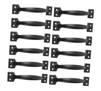 FIXOSHEE 12 Piezas Tiradores de Armario Negros Retro Tirador Forma de para Cocina Pomos de Puerta Resistentes para Gabinetes Superficie Lisa y Diseño Clásico